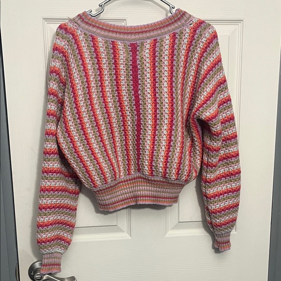 Pink Rose Vibrant Striped Cardigan - Picture 4 of 5